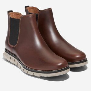Cole Haan Men's ZeroGrand Bourbon Leather Brown Chelsea Waterproof Boot Size 9